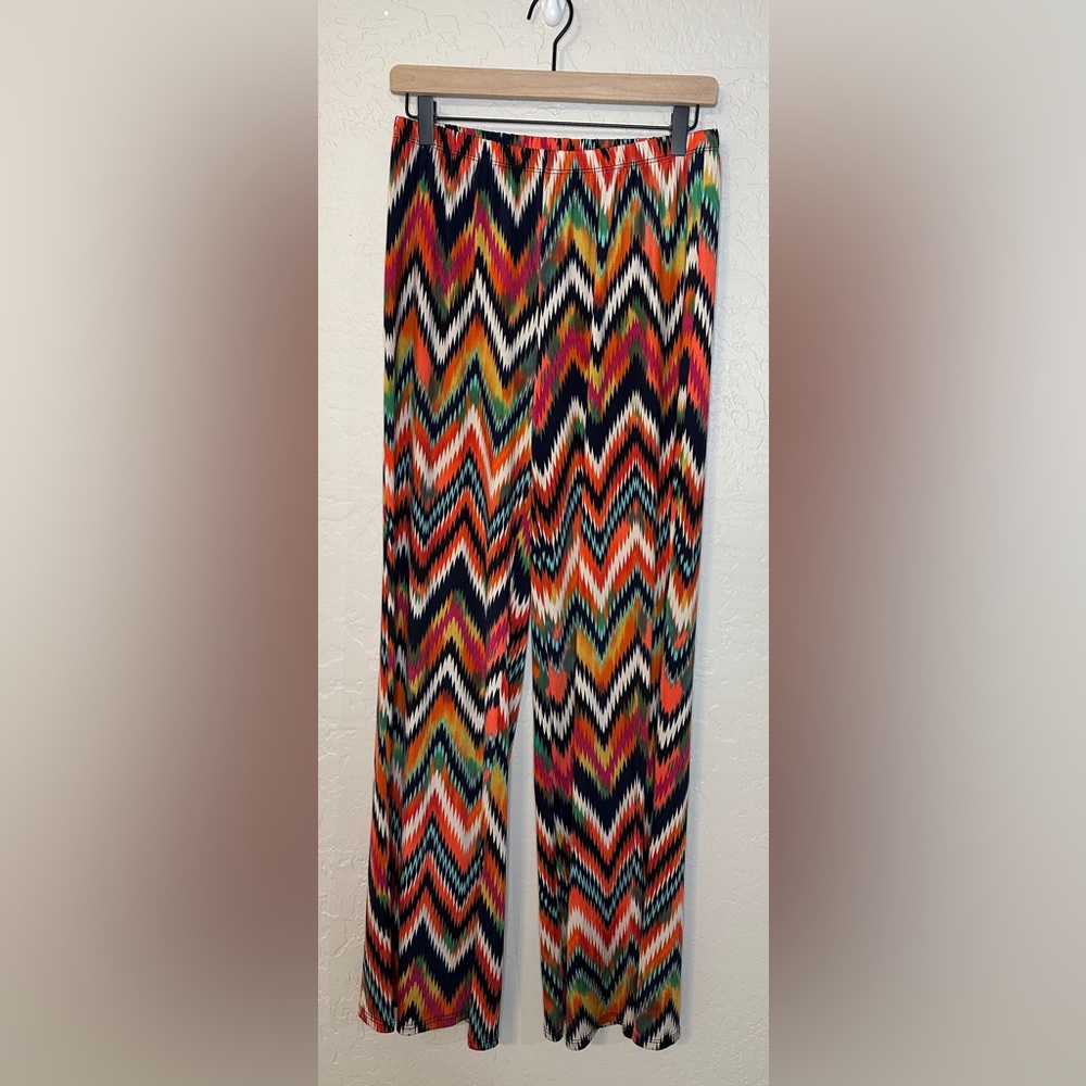MOA USA Multicolor Chevron Pattern Wide Leg Pant Size Medium